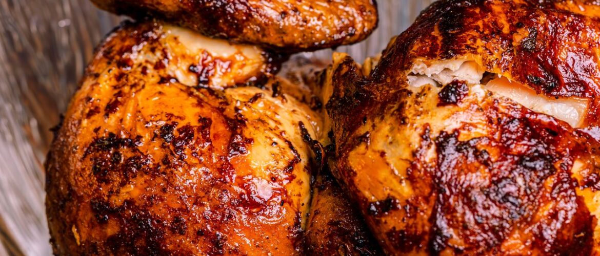Beer can chicken on electric smoker